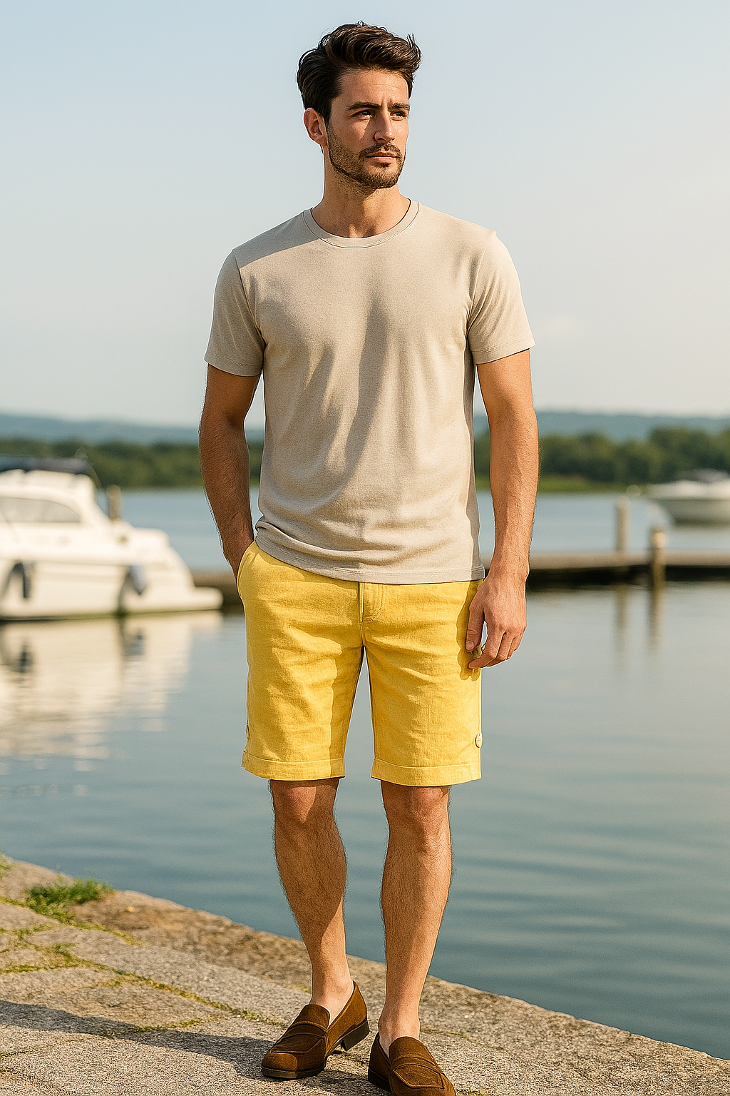Shorts TANCREDI – Lino Naturale, stile distinto