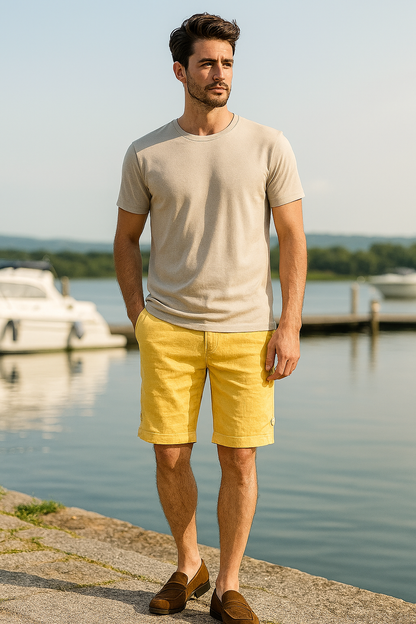 Shorts TANCREDI – Lino Naturale, stile distinto